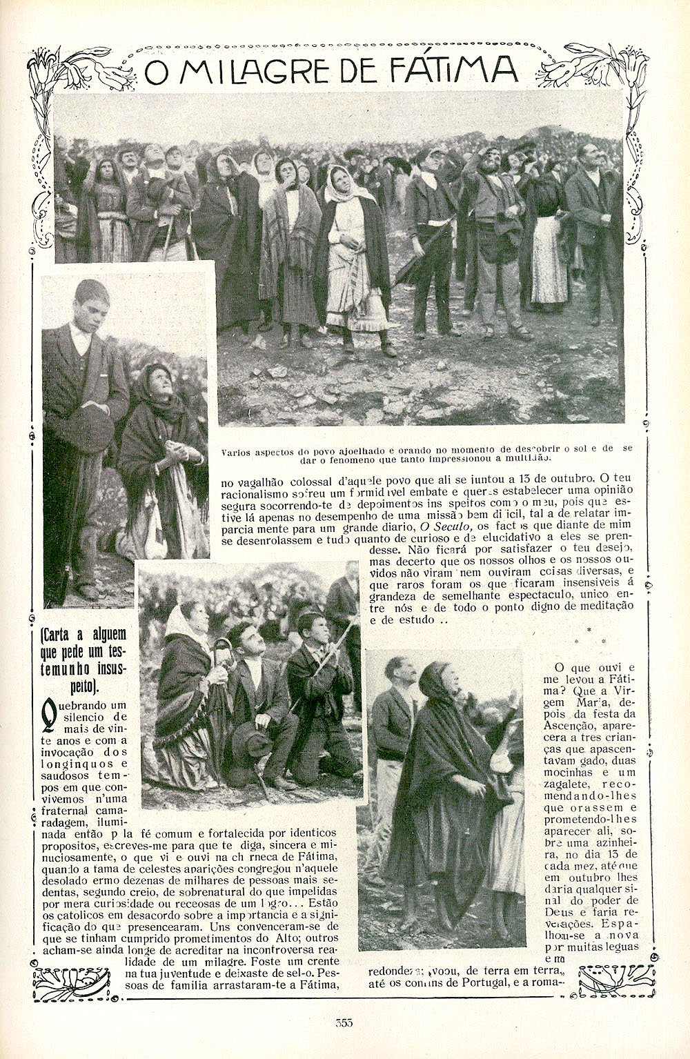 Ilustração Portuguesa, the illustrated weekly of O Século, covering the events at Fátima, 29 October 1917